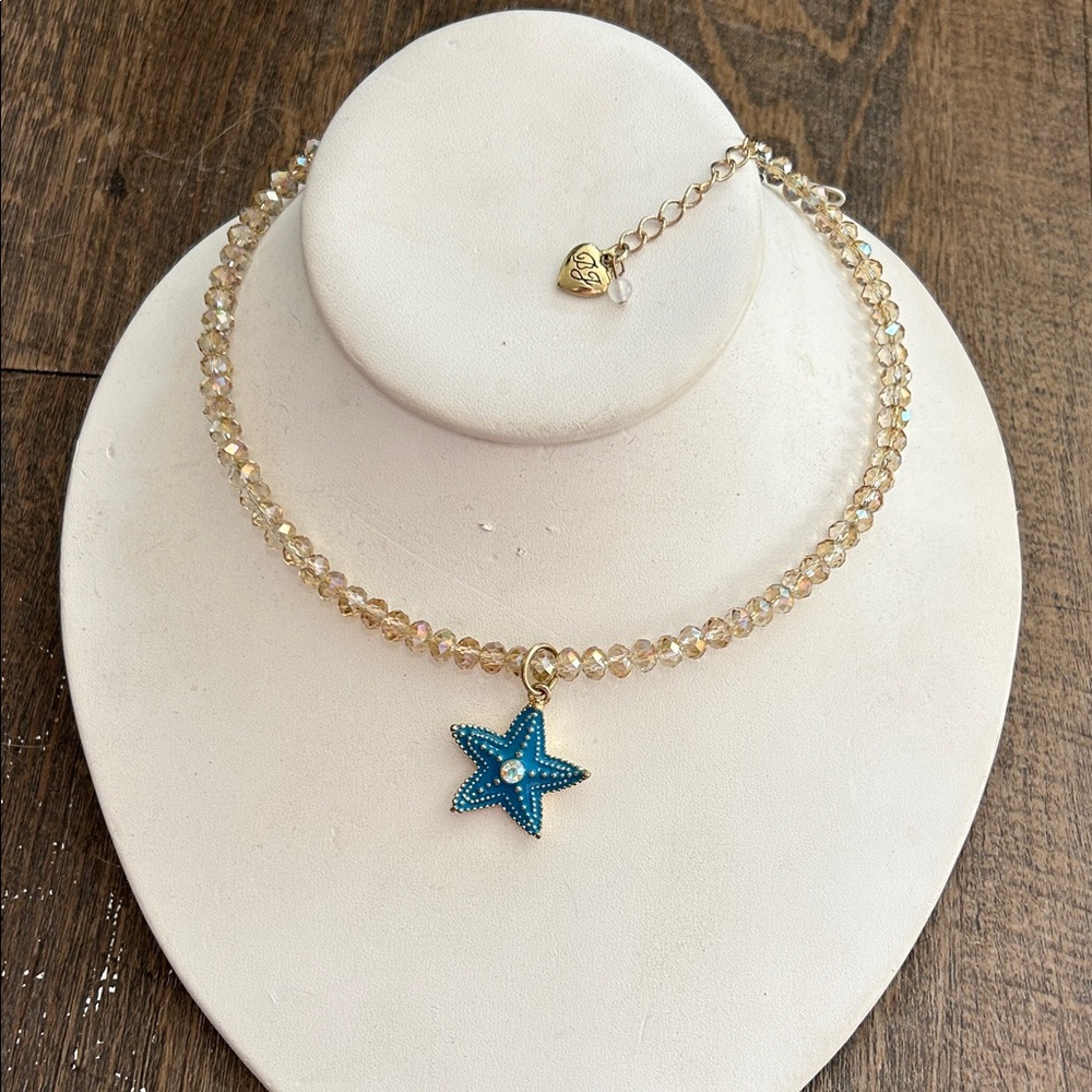 Besty Johnson choker necklace starfish beaded coastal beach‎